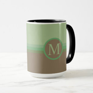 Custom Sage Olive Green Grey Brown Colour Block Mug