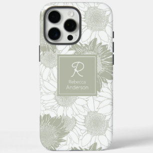 Custom Sage Sunflower iPhone 16 Pro Max Case