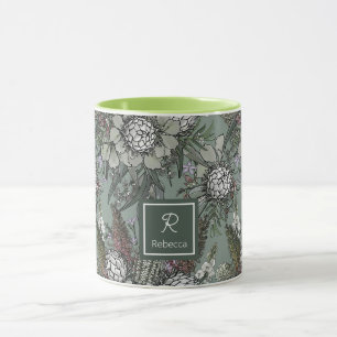 Custom Sage Wild Bush Flower Bouquet Mug