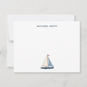 Custom Sailboat Nautical Note Card