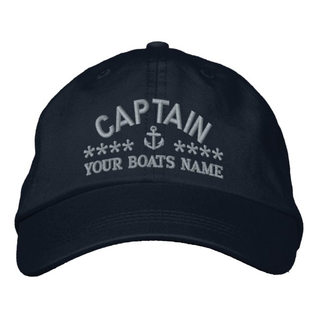 Custom sailing boat captains embroidered hat (Front)