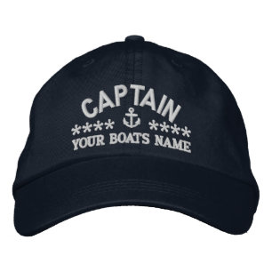 Custom sailing boat captains embroidered hat