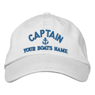 Custom sailing captains embroidered hat