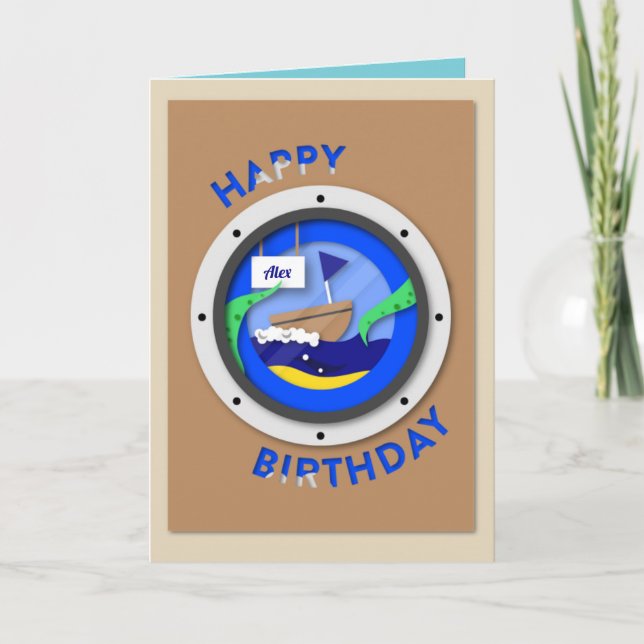 Custom Sailor Birthday Card (Front)