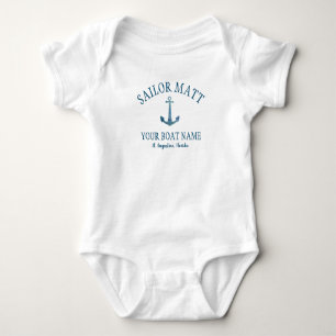 Custom Sailor Name Florida Anchor Baby Bodysuit