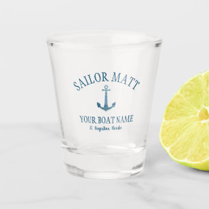 Custom Sailor Name Florida Anchor Shot Glass