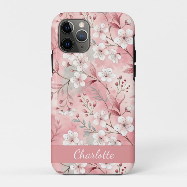 Custom Sakura Flower Pattern Pink  Case-Mate iPhone Case (Back)
