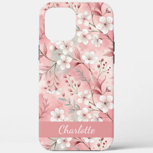 Custom Sakura Flower Pattern Pink iPhone 12 Pro Max Case