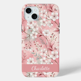 Custom Sakura Flower Pattern Pink  iPhone 15 Mini Case