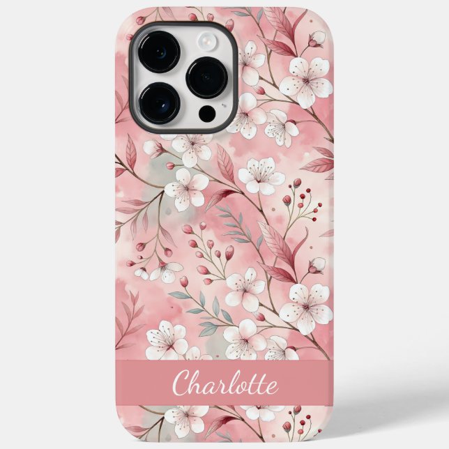 Custom Sakura Flower Pattern Pink  Case-Mate iPhone Case (Back)