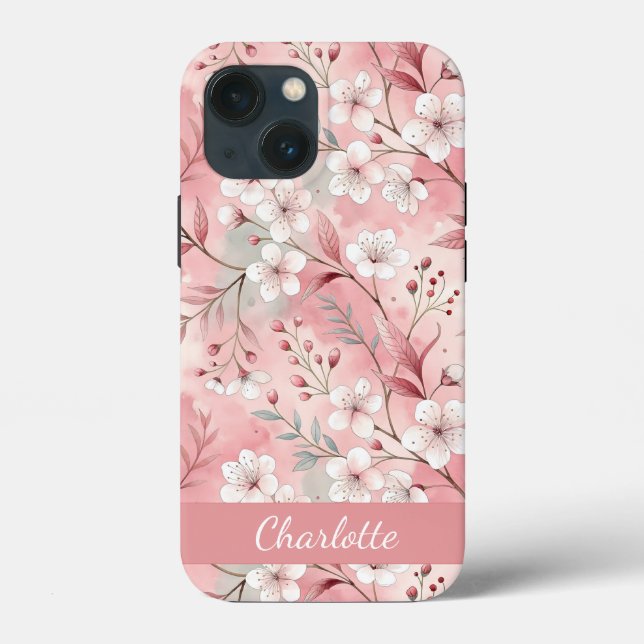 Custom Sakura Flower Pattern Pink  Case-Mate iPhone Case (Back)