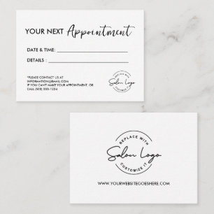 Custom Salon Minimalist Modern Beauty Appointment Card