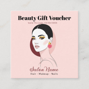 Custom Salon Pink Beauty Gift Discount Card