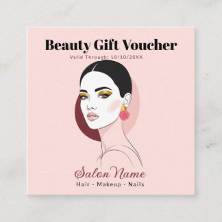 Custom Salon Pink Beauty Gift Discount Card