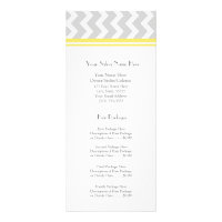 Custom Salon Rack Cards Yellow Grey Chevron