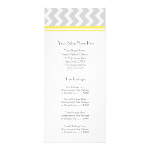 Custom Salon Rack Cards Yellow Grey Chevron