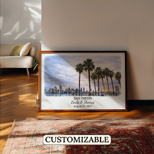 Custom San Diego Wall Art, California Poster