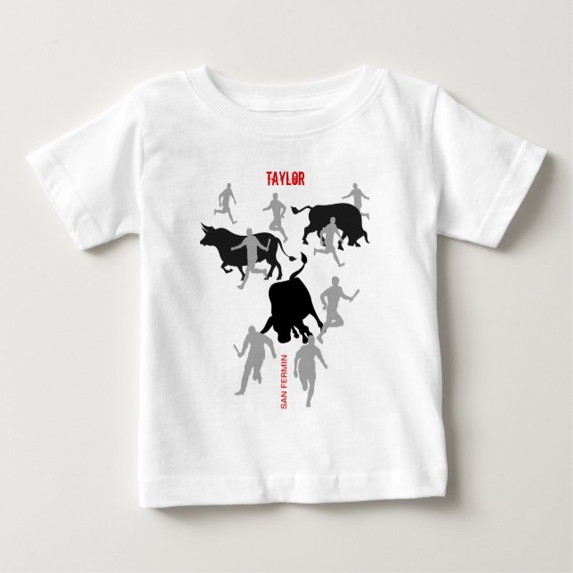 Custom, San Fermin Pamplona, encierro / bull run, Baby T-Shirt (Front)