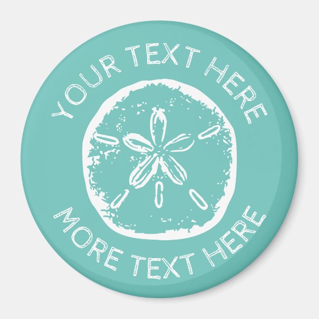 Custom sand dollar beach shell large round fridge magnet (Front)