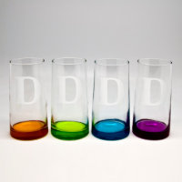 Custom Sand Etched Colour Coolers Glass Set