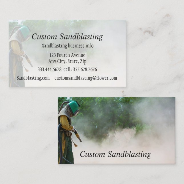 Custom Sandblasting Business Car Business Card (Front/Back)