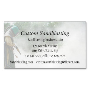 Custom Sandblasting Business  Magnetic Business Card