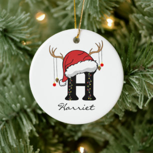 Custom Santa Alphabet Ornament Gift for Coworkers