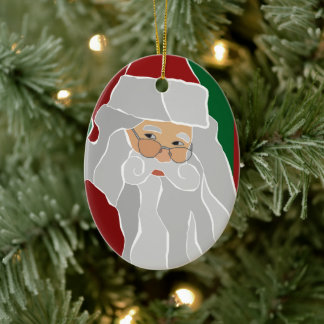 Custom Santa Claus Ceramic Ornament
