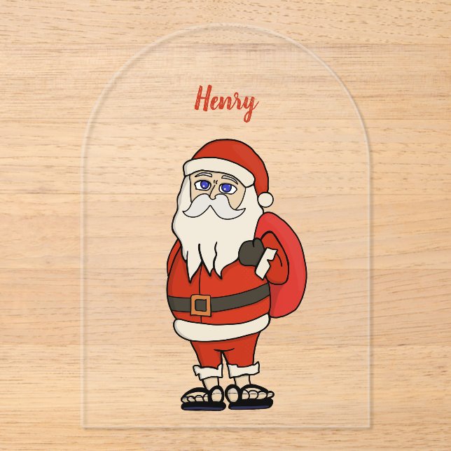Custom Santa Claus Christmas Flip Flops Acrylic Invitations (Front)