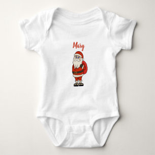 Custom Santa Claus Christmas Flip Flops Baby Bodysuit