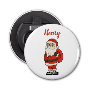 Custom Santa Claus Christmas Flip Flops Bottle Opener