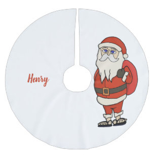 Custom Santa Claus Christmas Flip Flops Brushed Polyester Tree Skirt