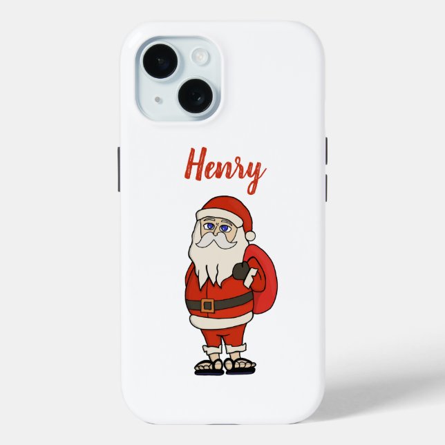 Custom Santa Claus Christmas Flip Flops Case-Mate iPhone Case (Back)
