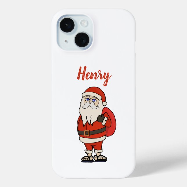 Custom Santa Claus Christmas Flip Flops Case-Mate iPhone Case (Back)