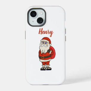 Custom Santa Claus Christmas Flip Flops iPhone 15 Case