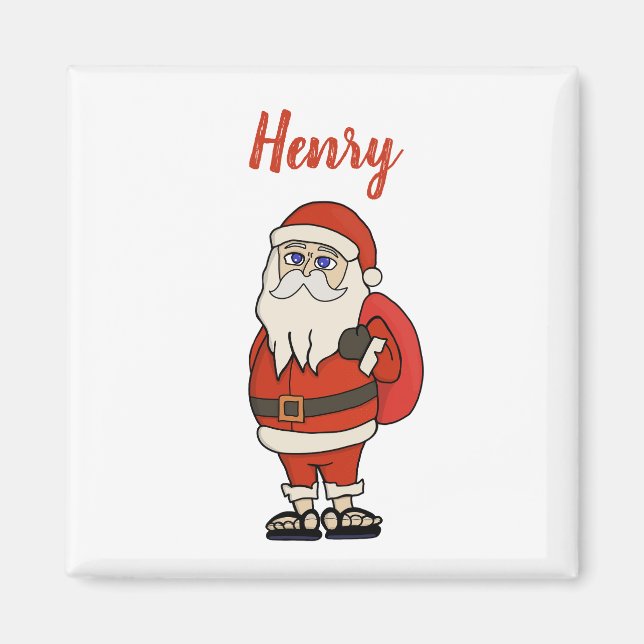 Custom Santa Claus Christmas Flip Flops Magnet (Front)