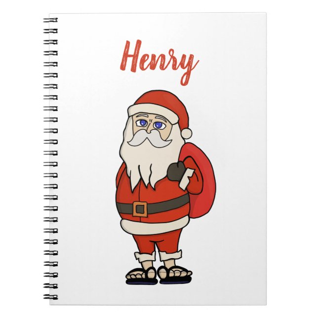 Custom Santa Claus Christmas Flip Flops Notebook (Front)