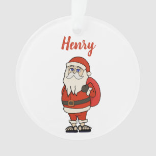 Custom Santa Claus Christmas Flip Flops Ornament