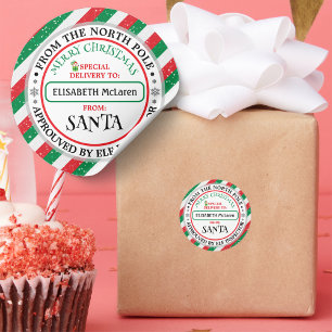 Custom Santa Claus Name Sticker — North Pole Works