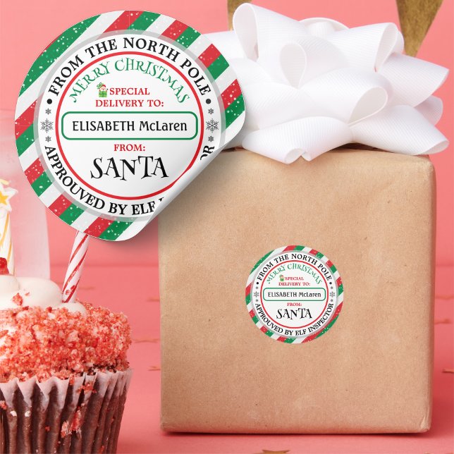 Custom Santa Claus Name Sticker — North Pole Works (Custom Santa Claus Name Sticker — North Pole Workshop)