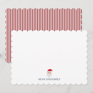 Custom Santa Claus Painting Christmas Stationary Thank You Card