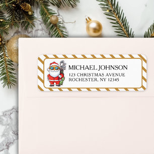 Custom Santa Golf Christmas - Funny Holiday Adress Return Address Label