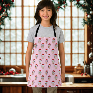 Custom Santa Hat Face Christmas Gift 2 Photos Apron