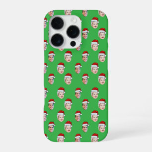 Custom Santa Hat Face Christmas Gift 2 Photos iPhone 16 Pro Case