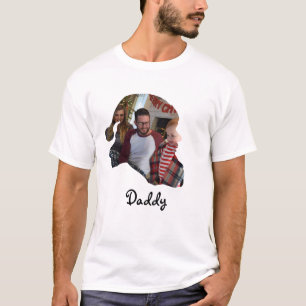 Custom Santa hat shape photo Christmas Family T-Shirt