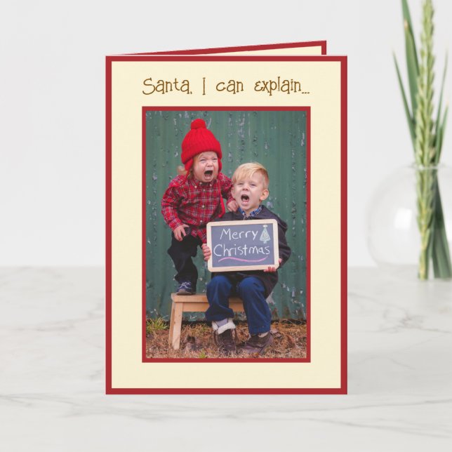 Custom "Santa I can Explain" Christmas Greeting Holiday Card (Front)