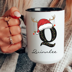 Custom Santa Monogram Coffee Mug for Coworkers