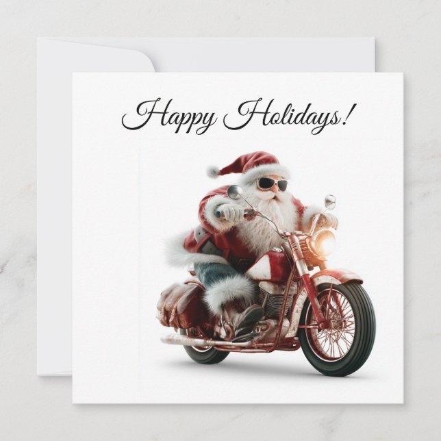 Custom Santa Motorcycle Holiday Greetings (Front)