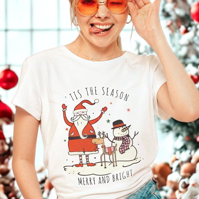 Custom Santa Snowman Reindeer Star Christmas Hygge T-Shirt (Creator Uploaded)