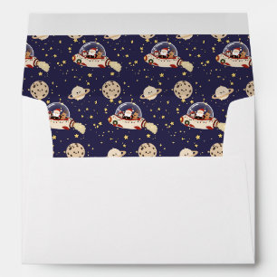 Custom Santa Spaceship Christmas  Envelope